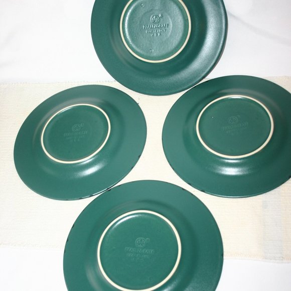 Pfaltzgraff Solstice Dark Green Lot of 4 Bread or Appetizer 8" Plate R-156 - Picture 6 of 6